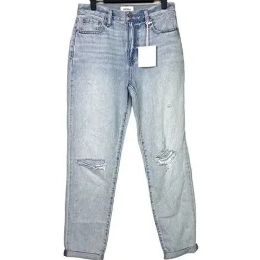NWT Pistola Presley Relaxed Straight Leg Distressed High Rise Jean 26 Light Blue - Picture 15 of 15